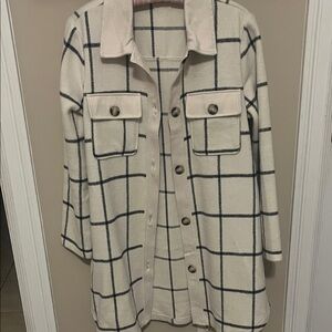 Melloday Plaid Button-Up Women's Jacket/sweater